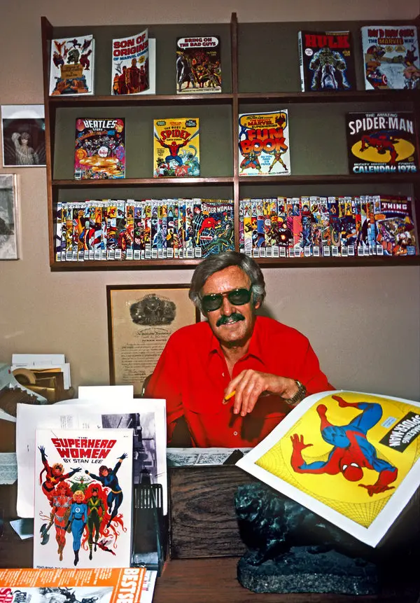 Stan Lee nel suo ufficio - anni '70